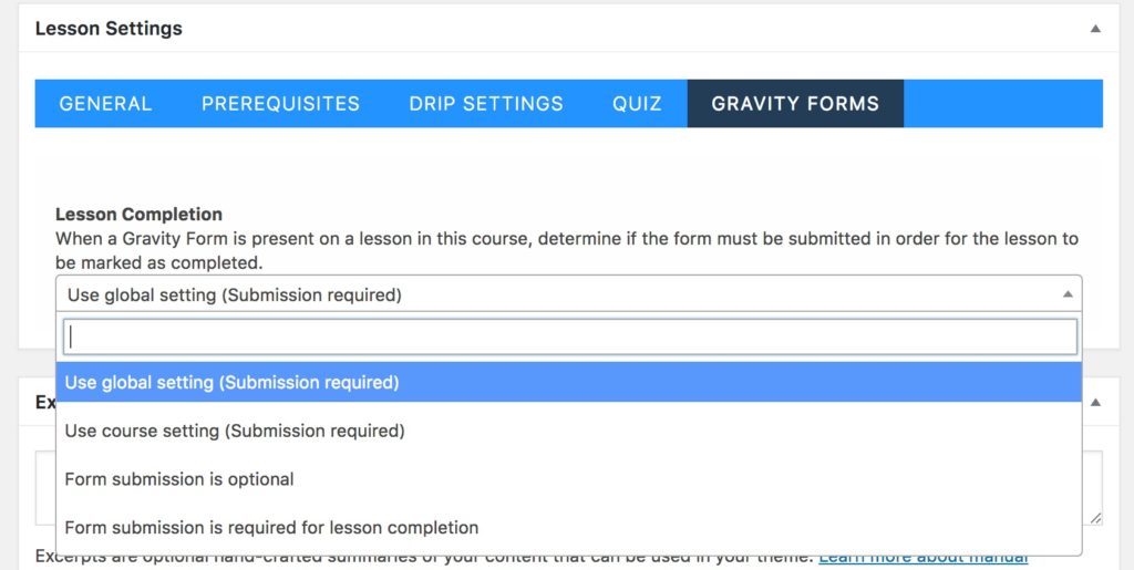 lesson progression settings