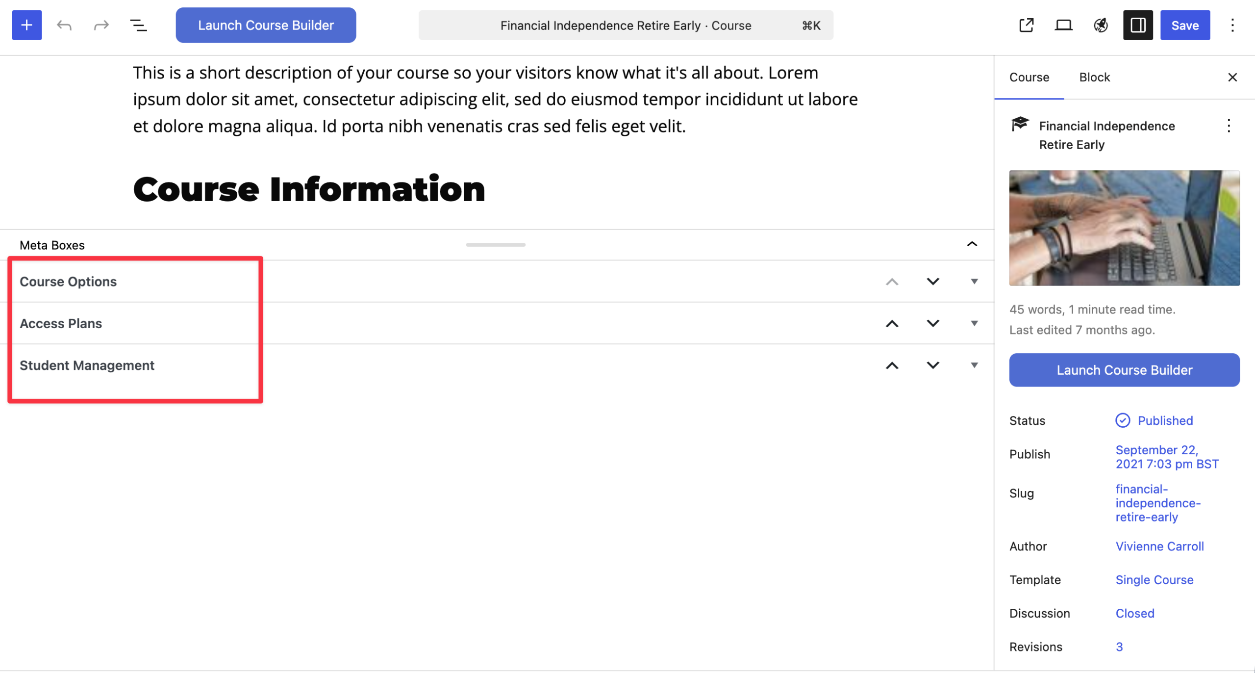 LifterLMS settings panel