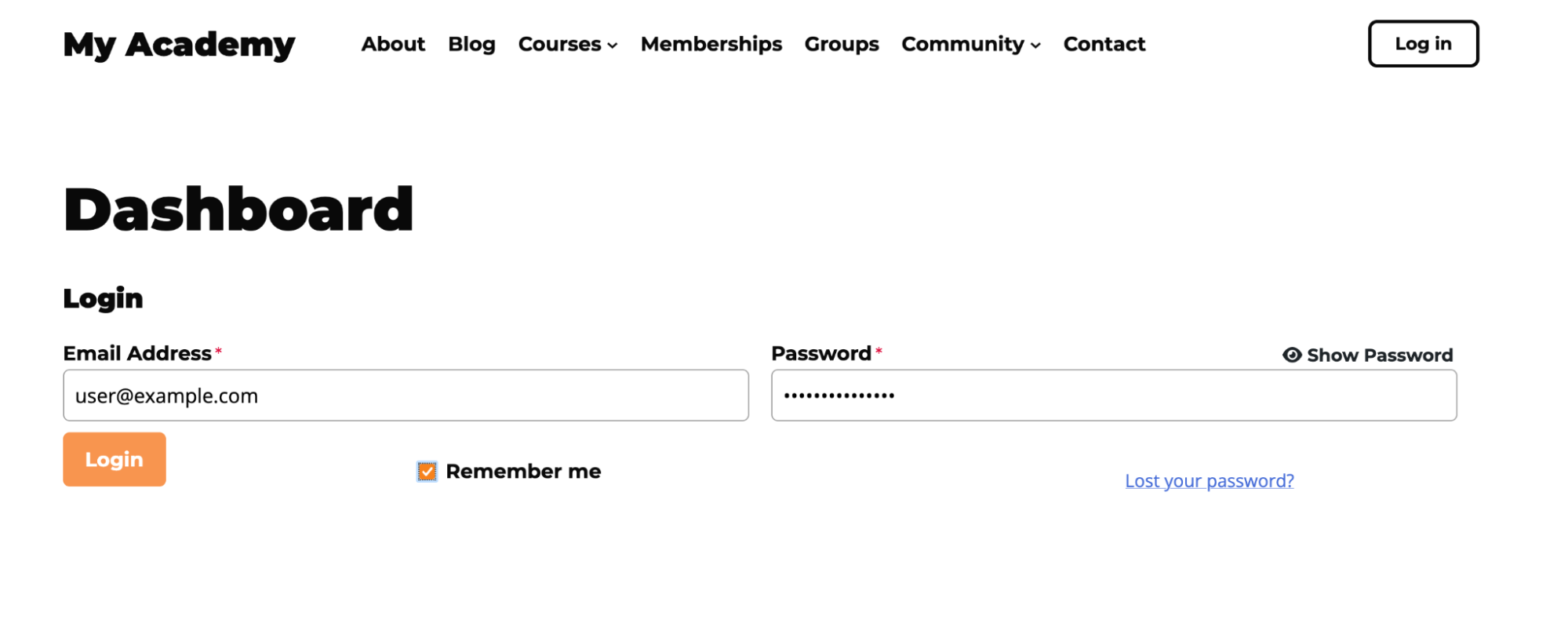 Logged Out View