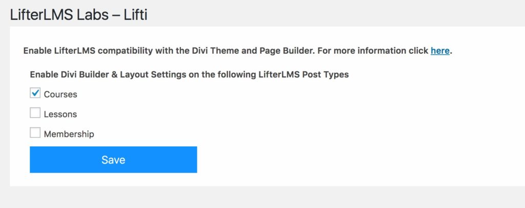 Lifti Lab Settings