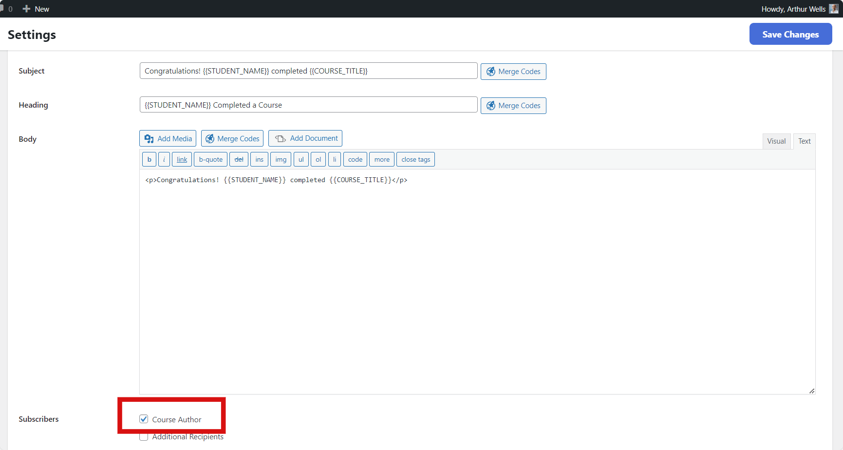 LifterLMS Notification