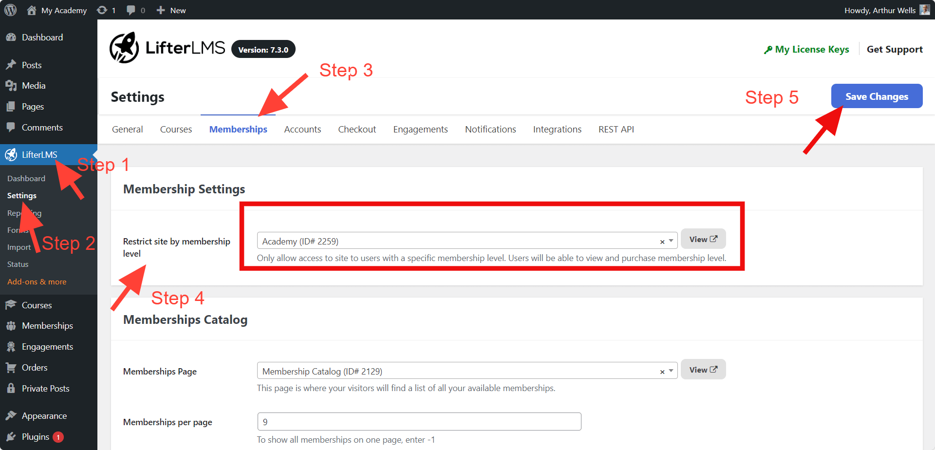 LifterLMS Membership Restriction