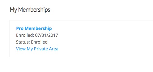 Private areas membership tile link
