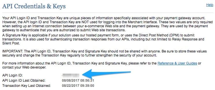 Authorize.Net API Login ID
