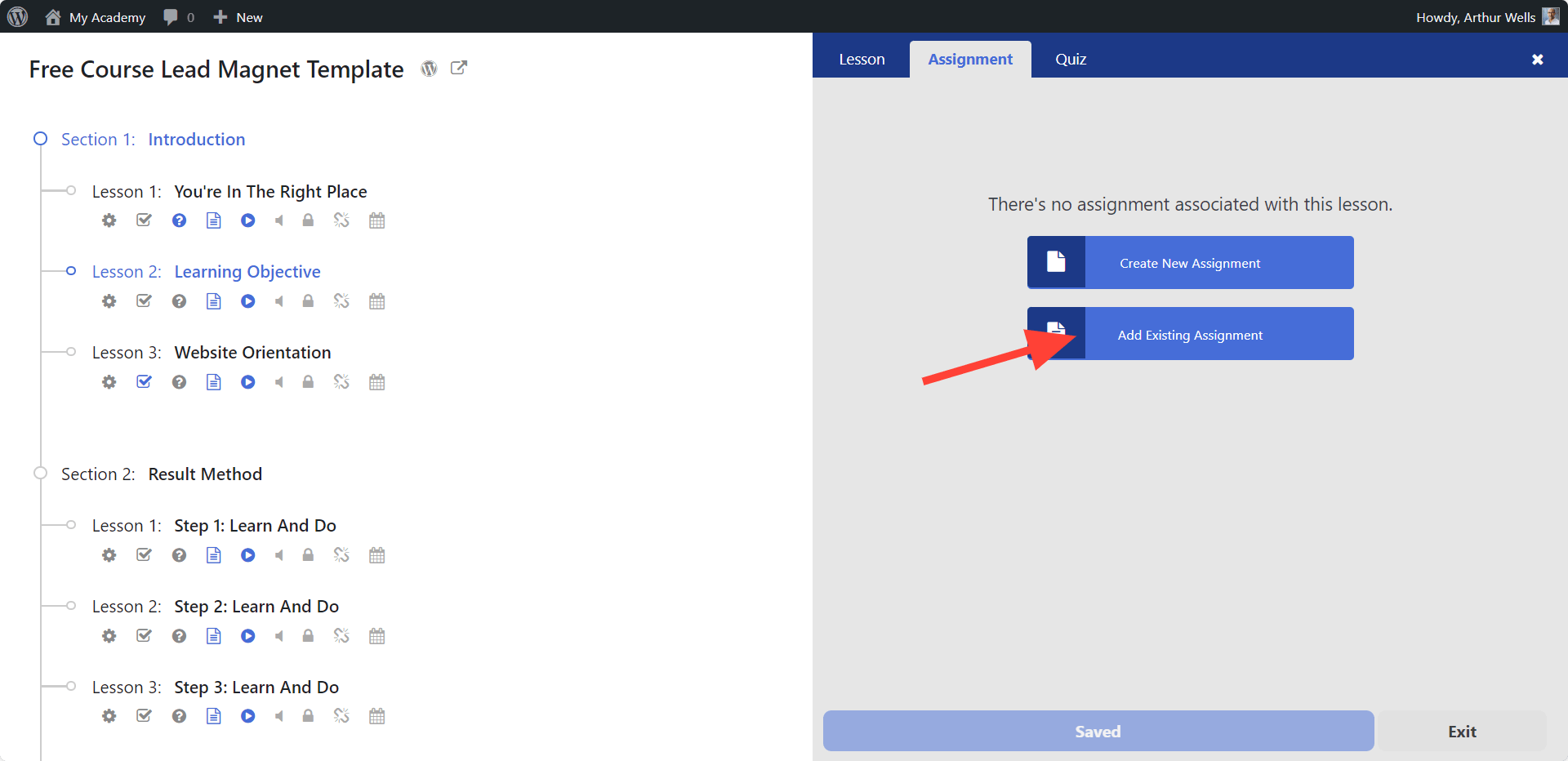 LifterLMS Add Existing Assignment