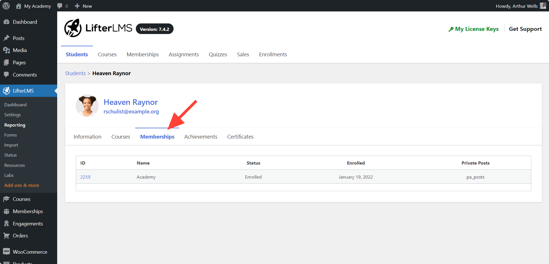 LifterLMS Individual Student Membership