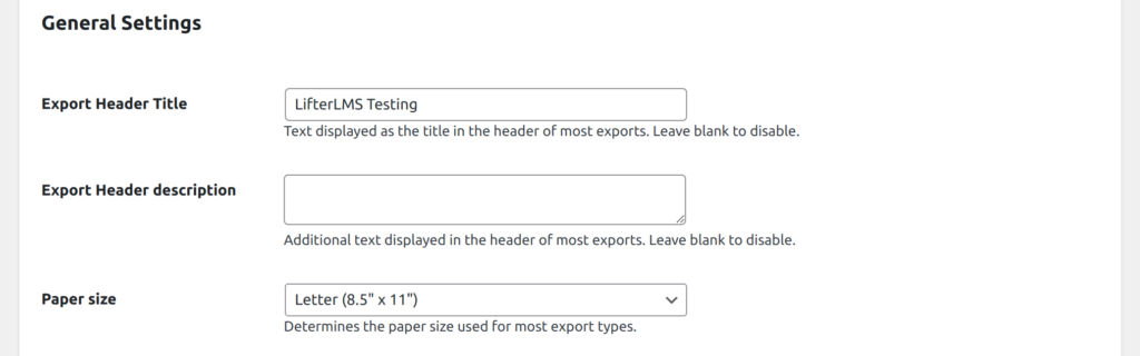 LifterLMS PDFs General Settings