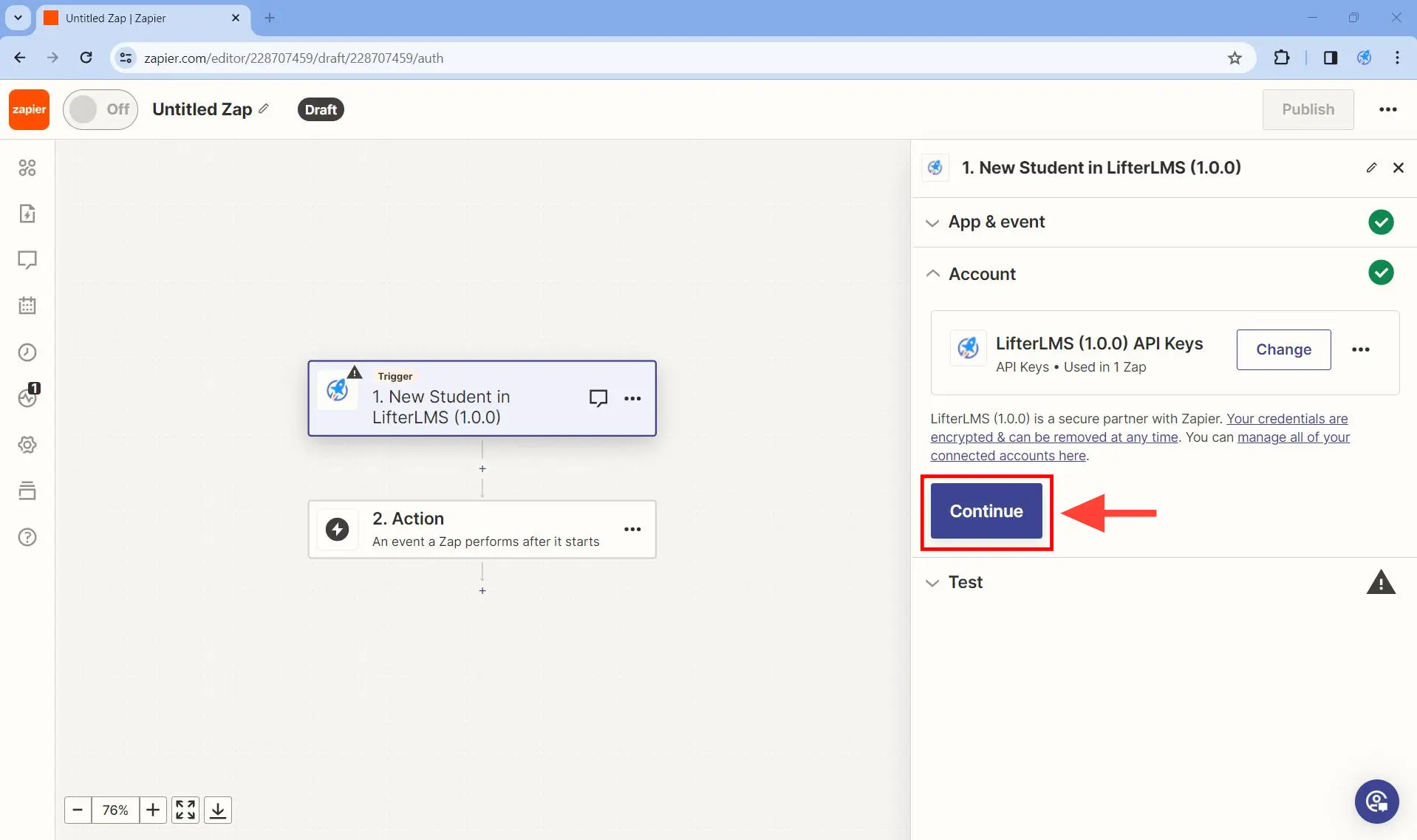 Step 6. Click on the Continue button.