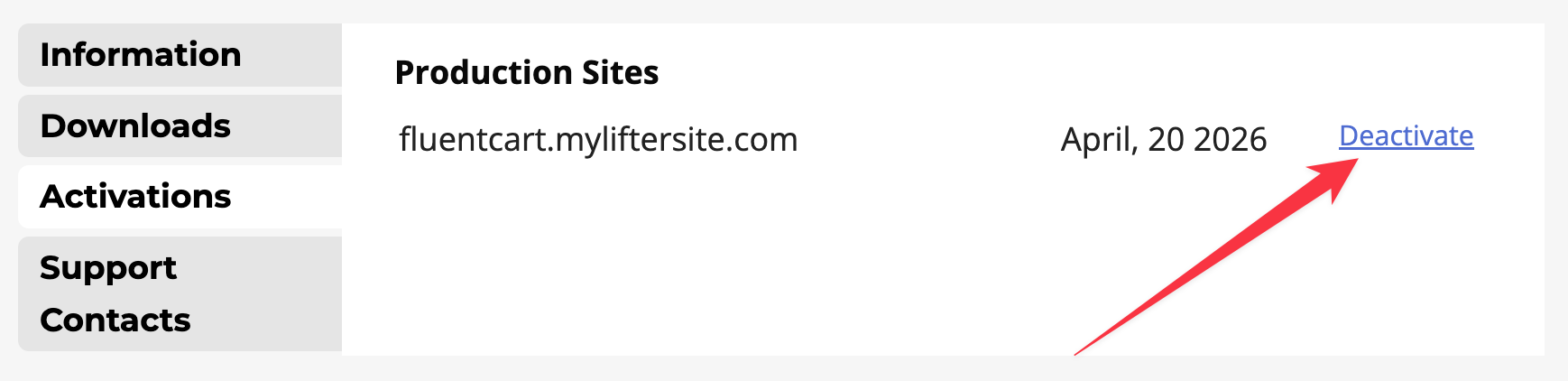 Deactivate LifterLMS license