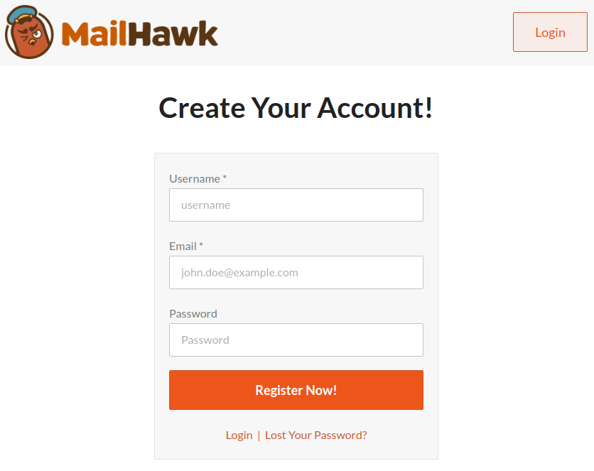 MailHawk Authorization Screen