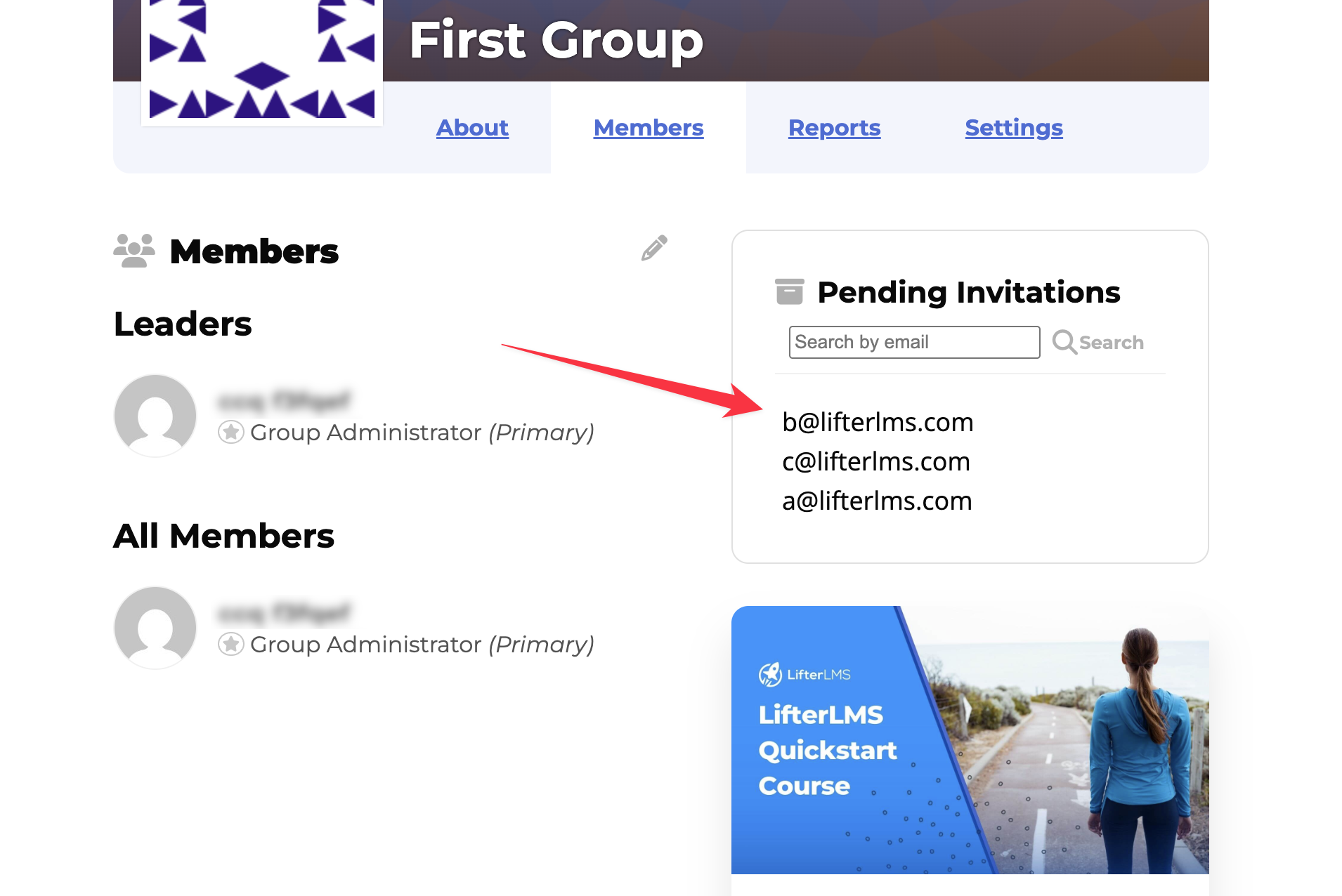 Group pending invitations