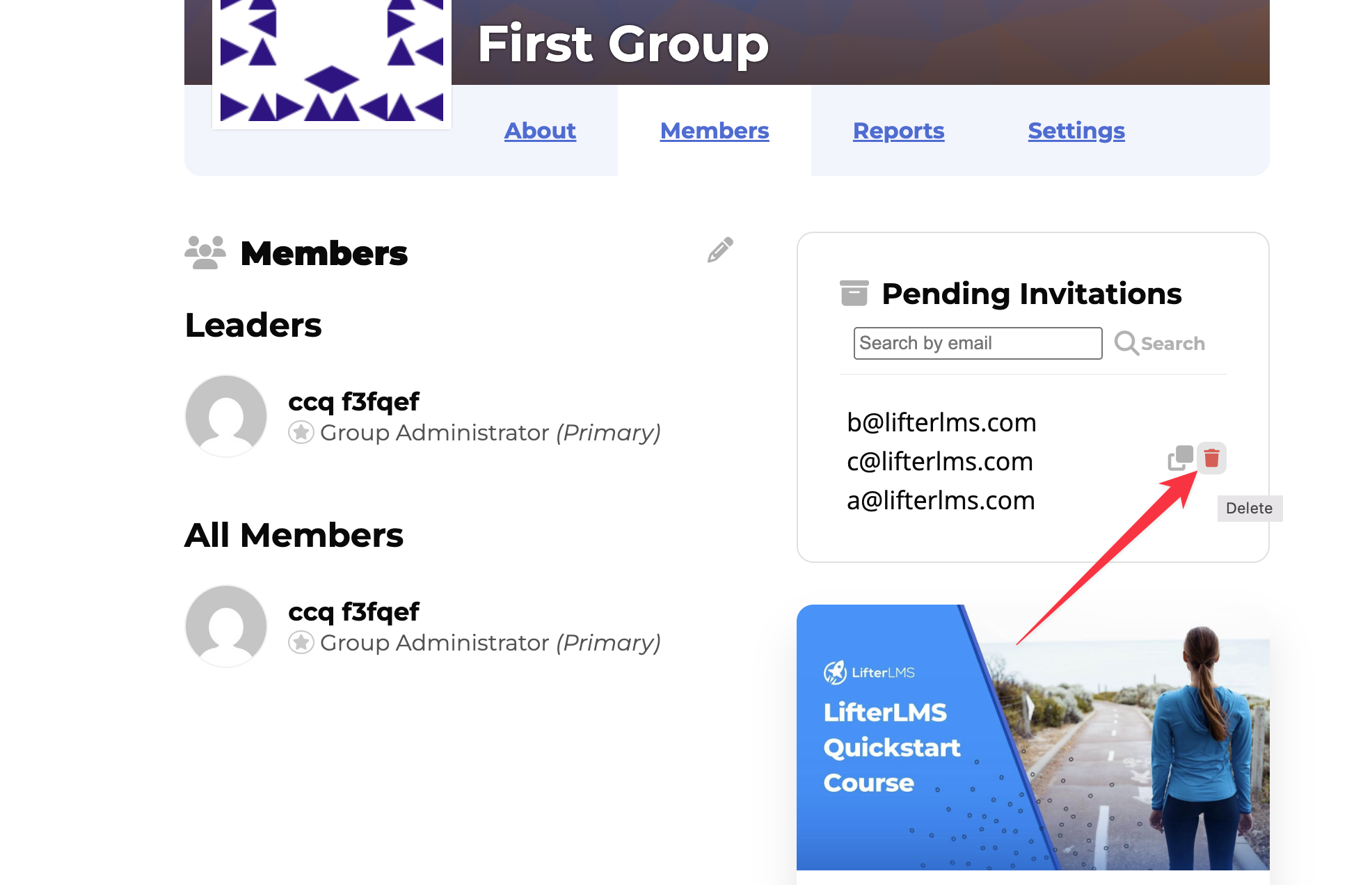Delete invitation