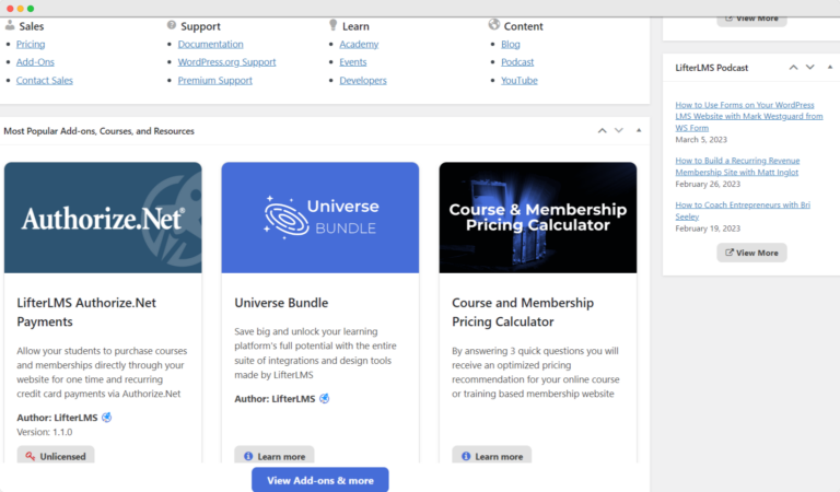 Lms Sidebar Say 'Hello' to LifterLMS 7.1 Version: The Most Powerful LMS
