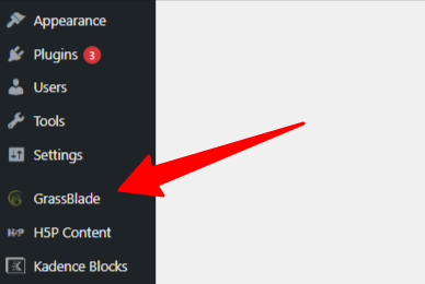 WordPress Menu Selection for Grassblade