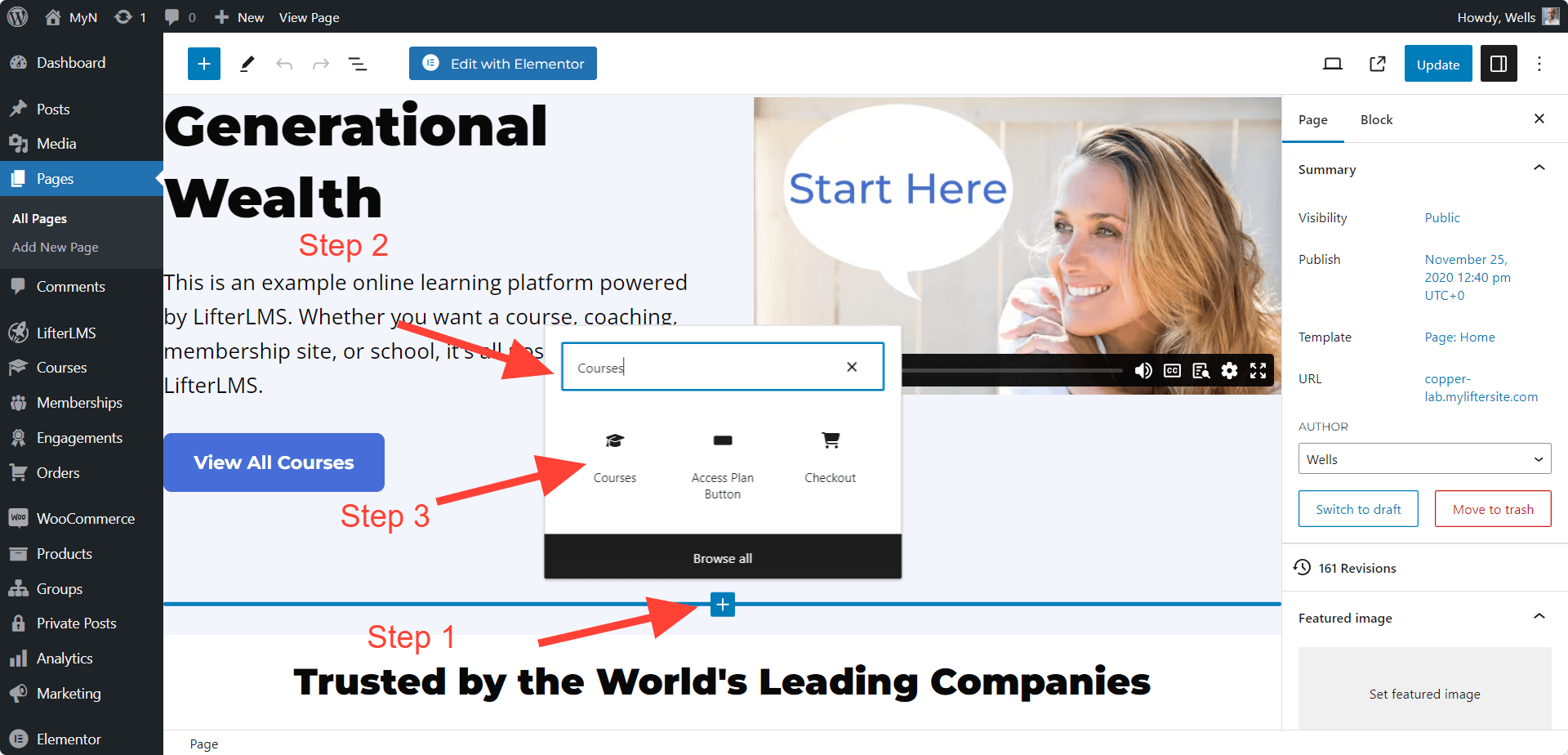 LifterLMS Courses Block