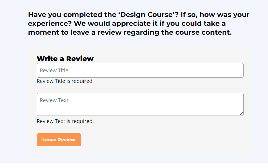LifterLMS Course Review Block