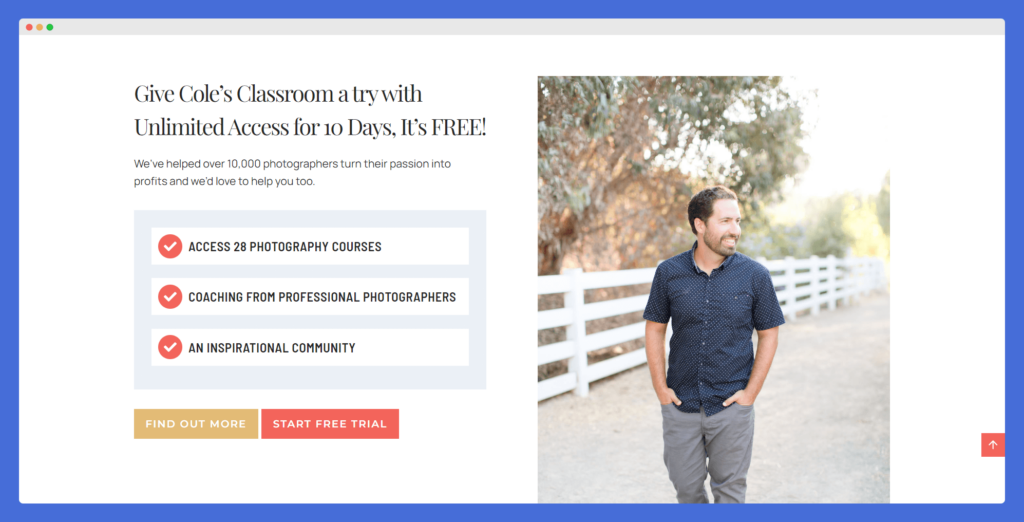 Cole's website lessons with LifterLMS