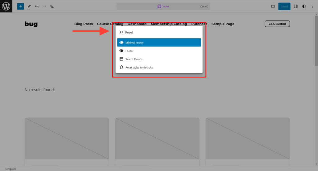 Type reset on the command pop up.