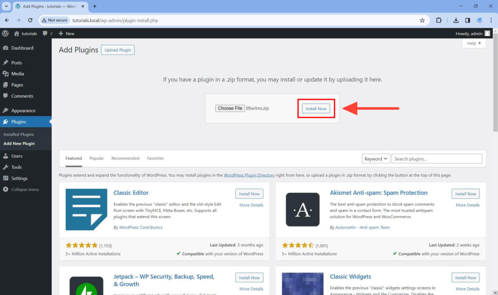Click on the Install Now button.