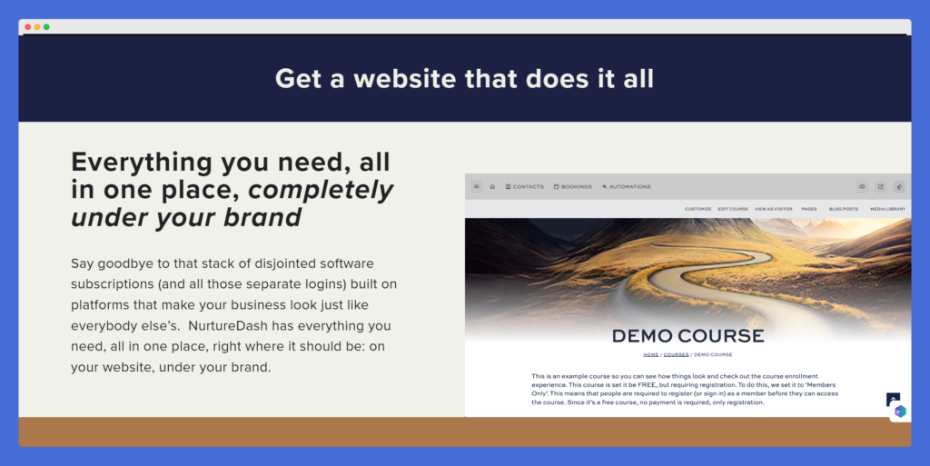 Image of About page of NurtureDash website