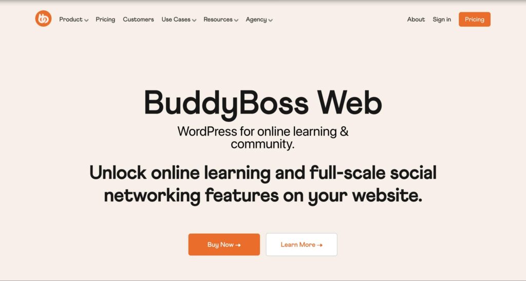 BuddyBoss learning management system wordpress theme. Online learning wordpress theme BuddyBoss theme screenshot from the BuddyBoss website.