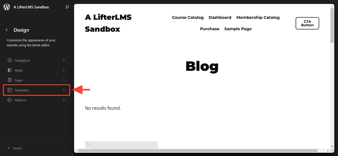 Click on Templates