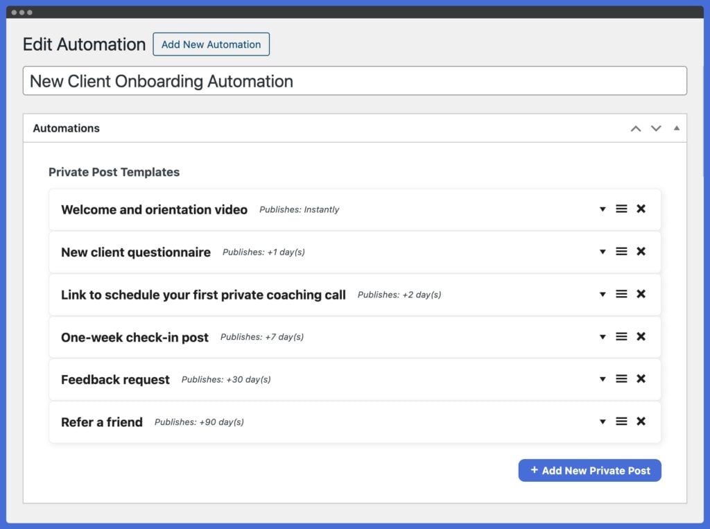 Sell coaching services online using automation with LifterLMS Private Areas plugin