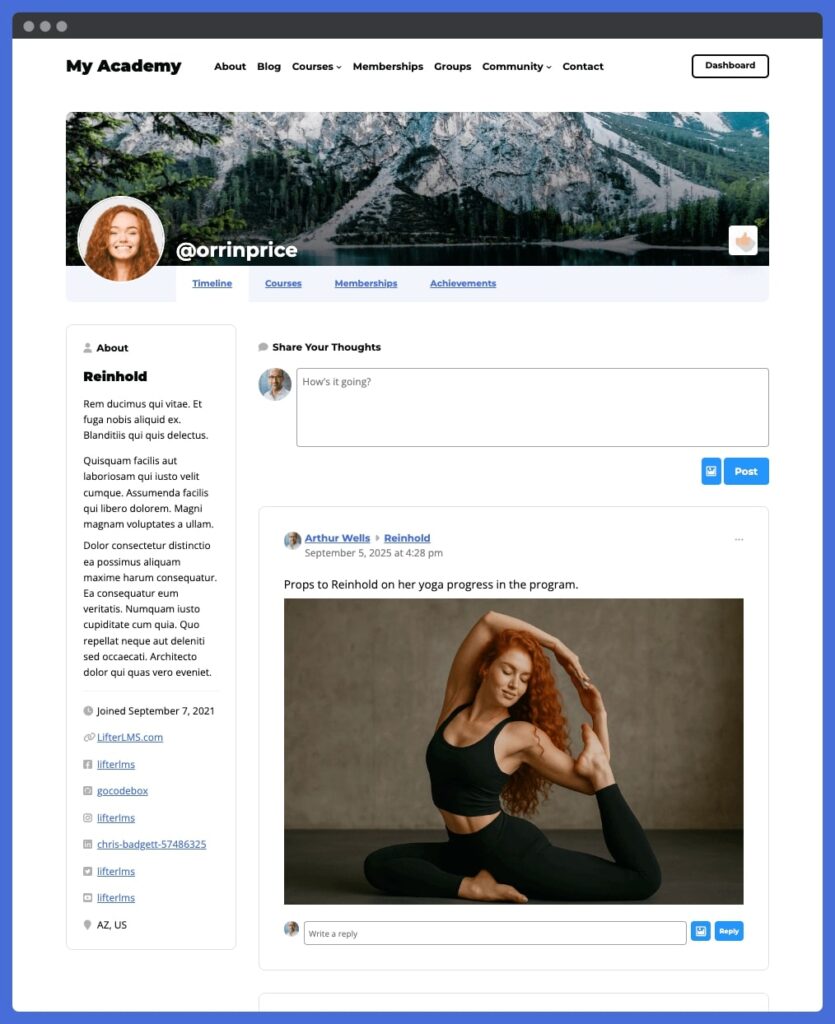 create an online community website with user profiles in WordPress