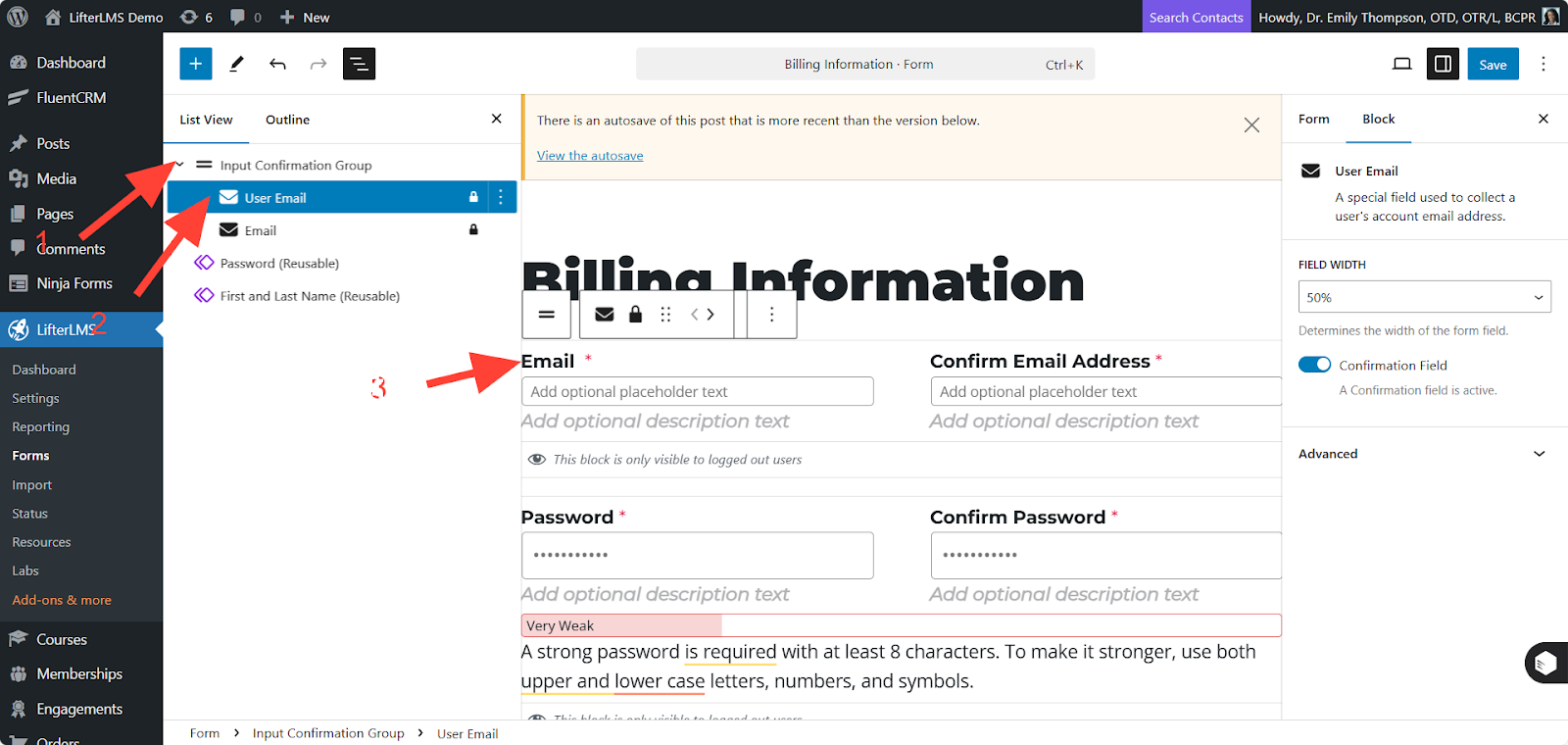 How to Delete Blocks in LifterLMS Forms
