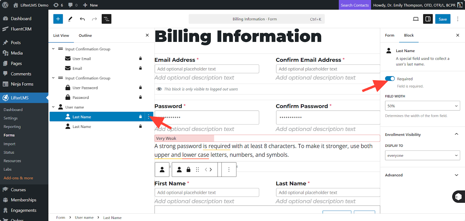 Modifying the Requirement Option for Form Fields