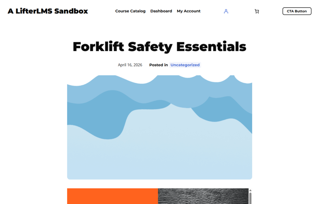 Articulate Rise course embedded in WordPress page displayed inside an iframe