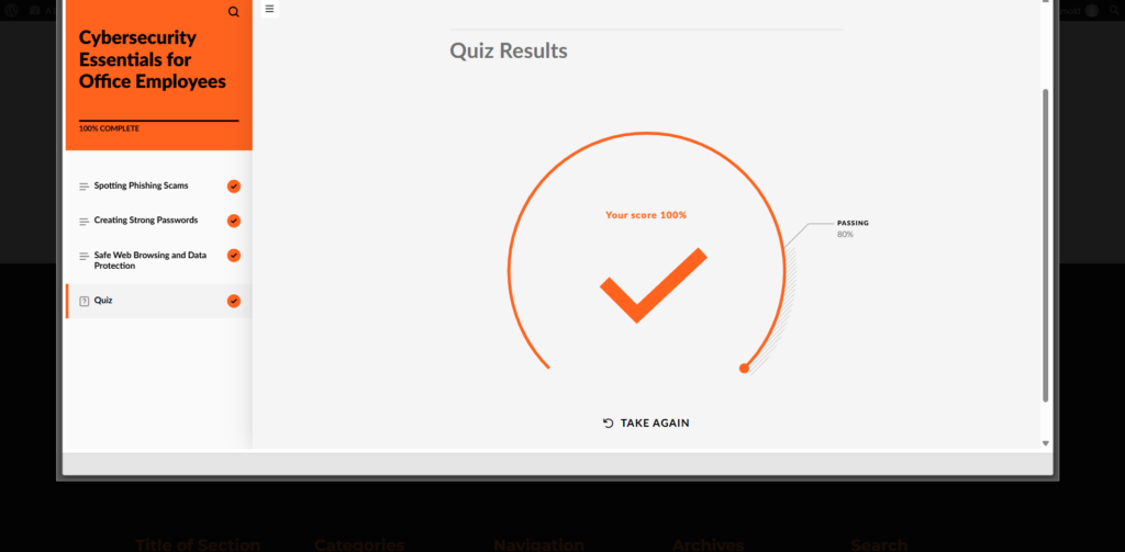 Learner Experience with Articulate Content in WordPress 