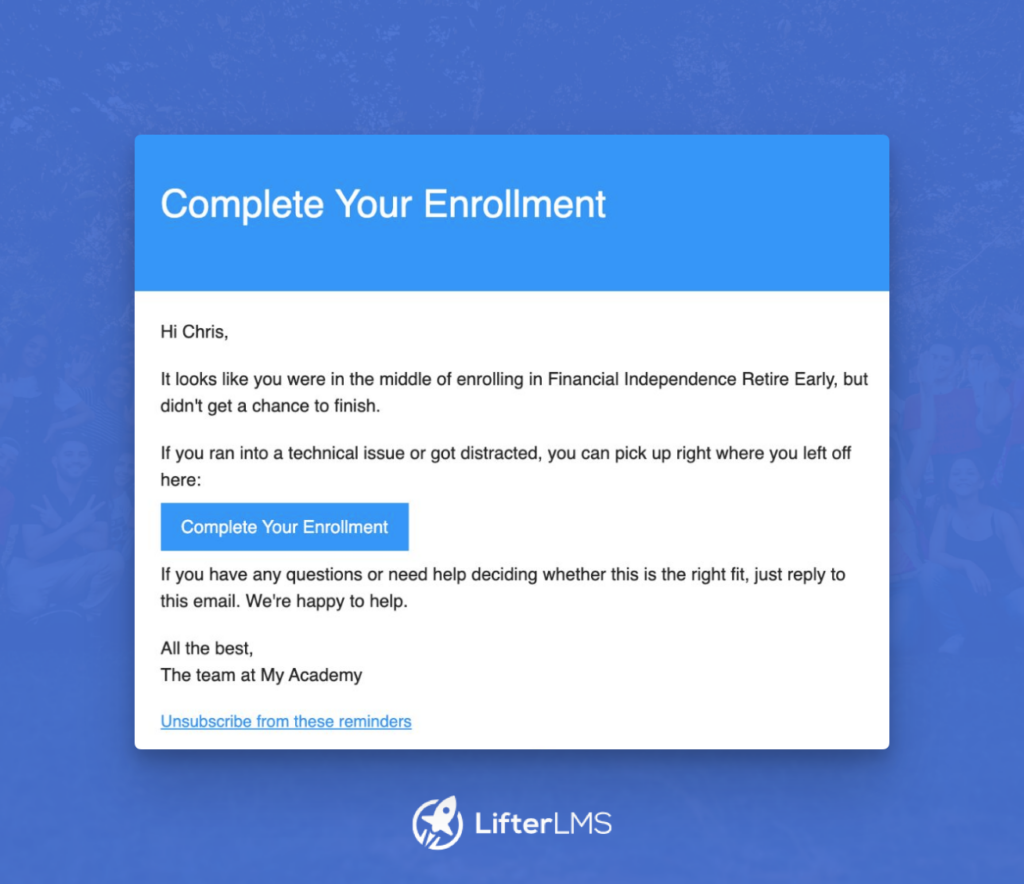 Cart Abandonment Recovery Email Example