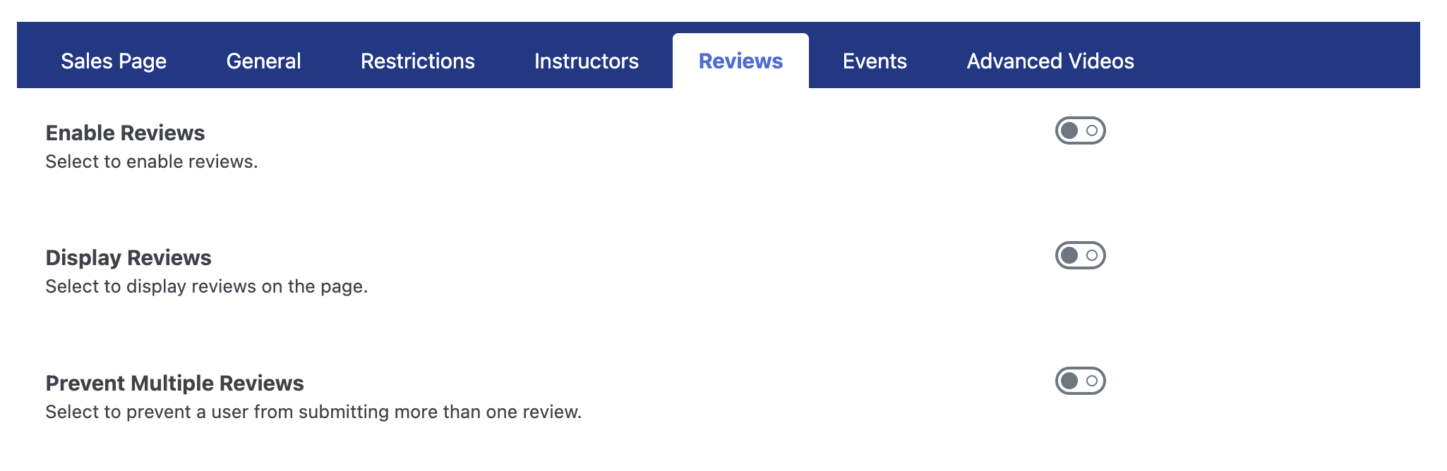 Course Reviews in LifterLMS