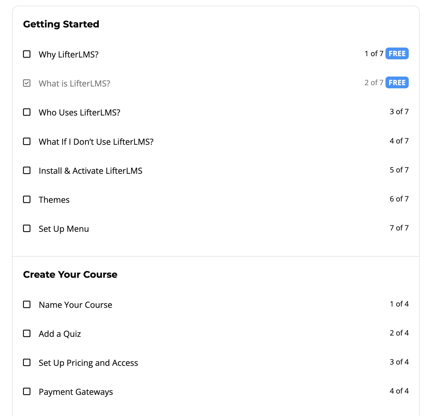LifterLMS lesson plan