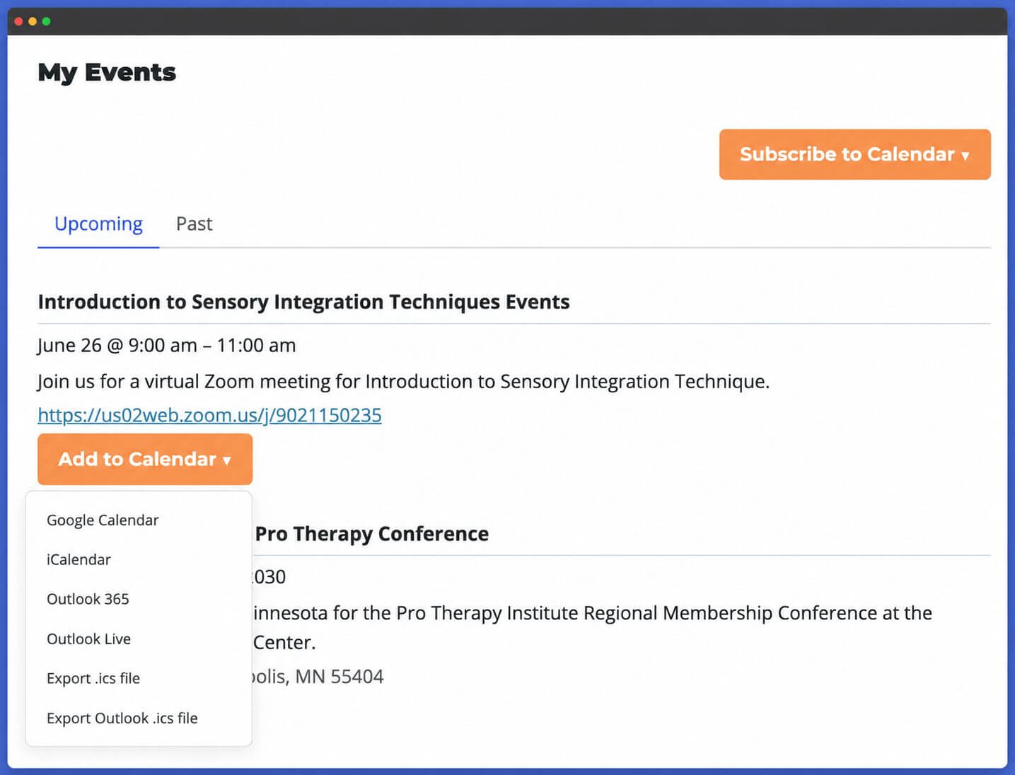 LifterLMS Events Upcoming