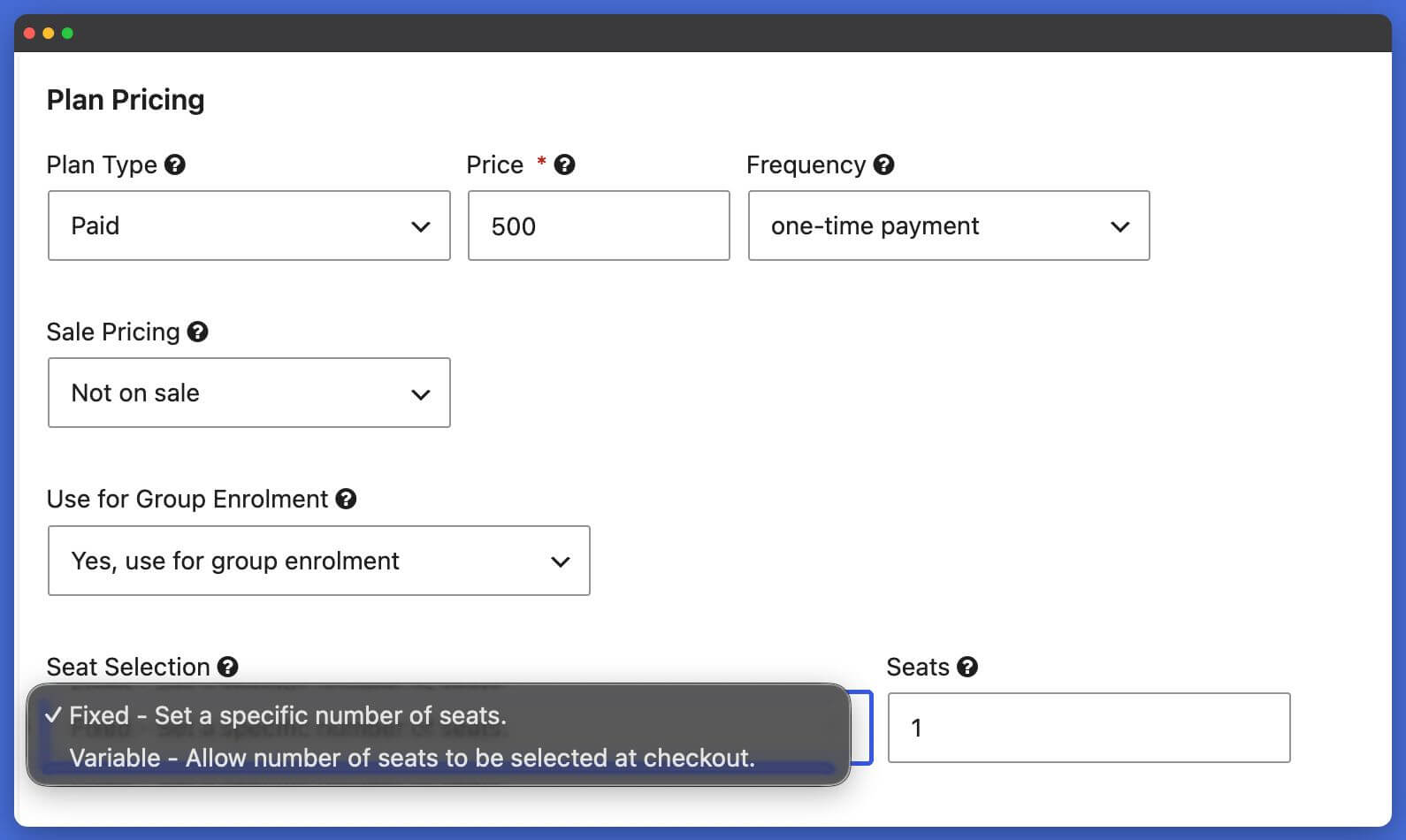 LifterLMS Groups Access Plan Settings