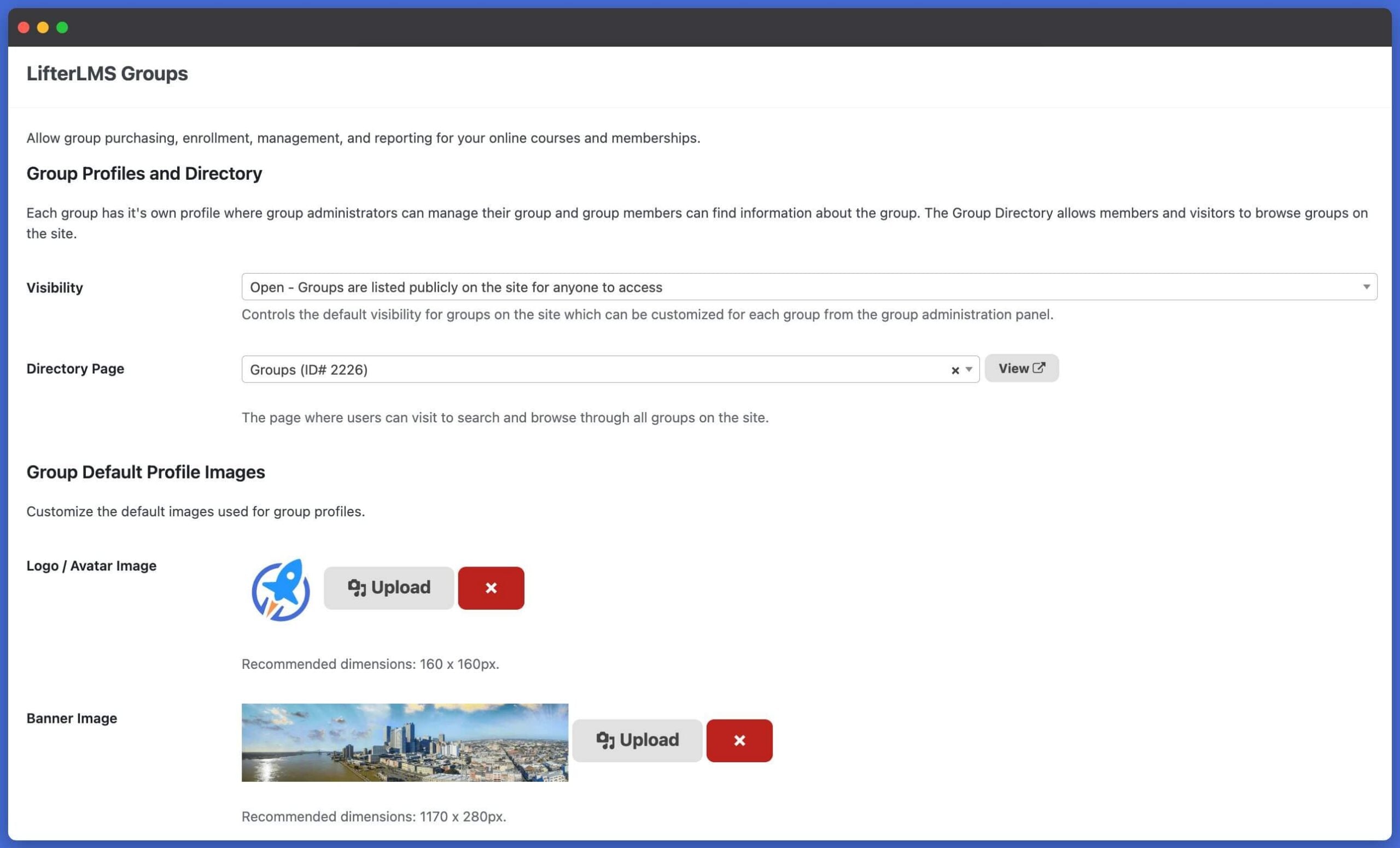 LifterLMS Groups Settings