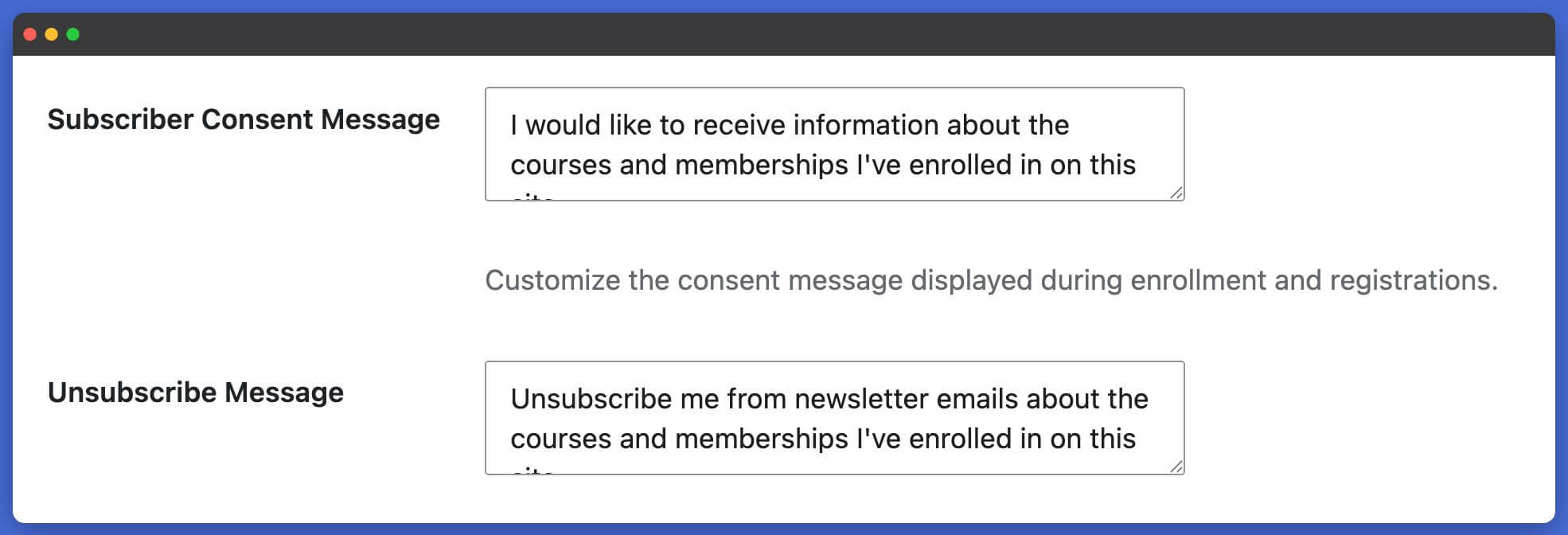 LifterLMS Mailchimp Message