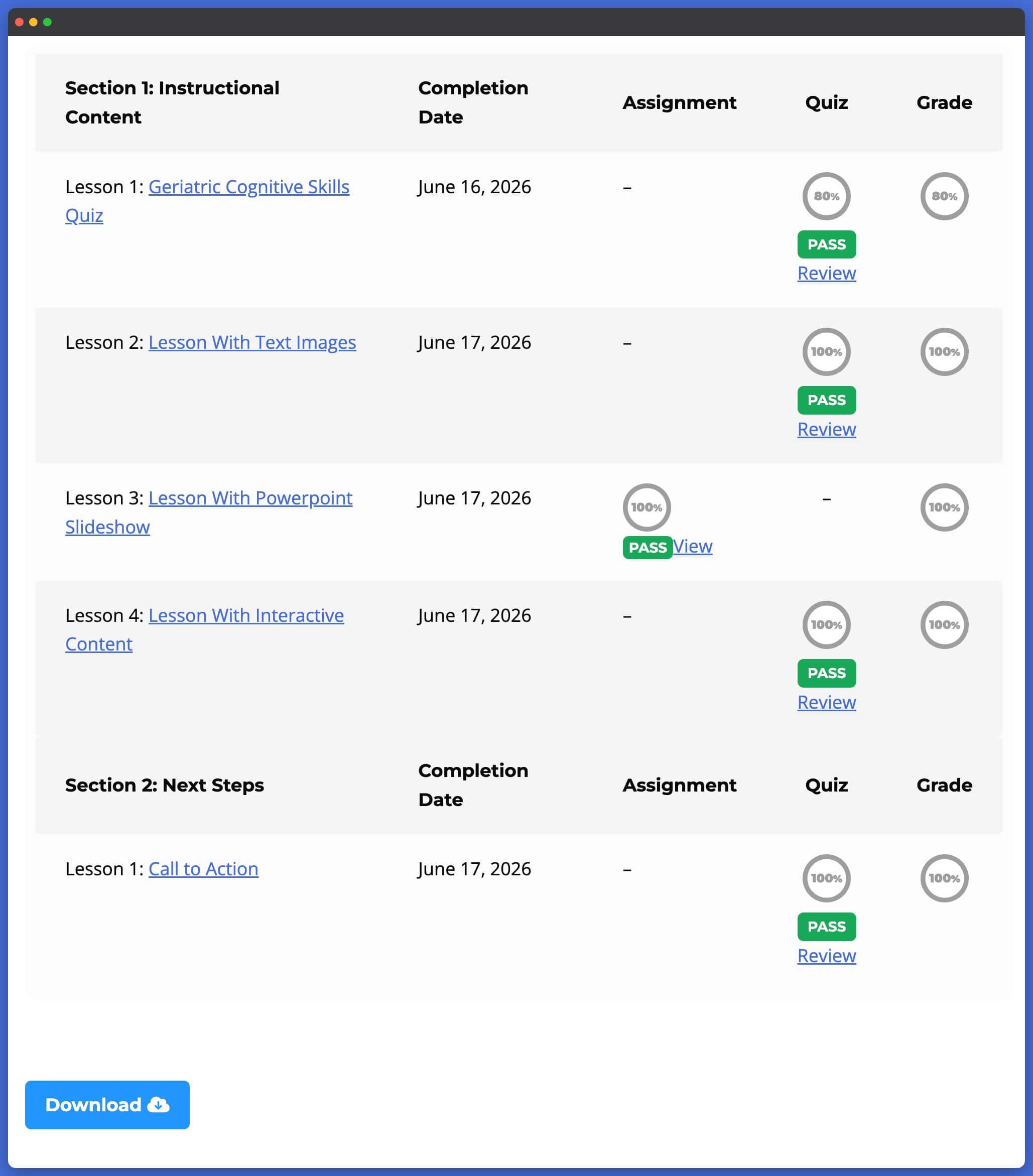 LifterLMS PDFs Reporting