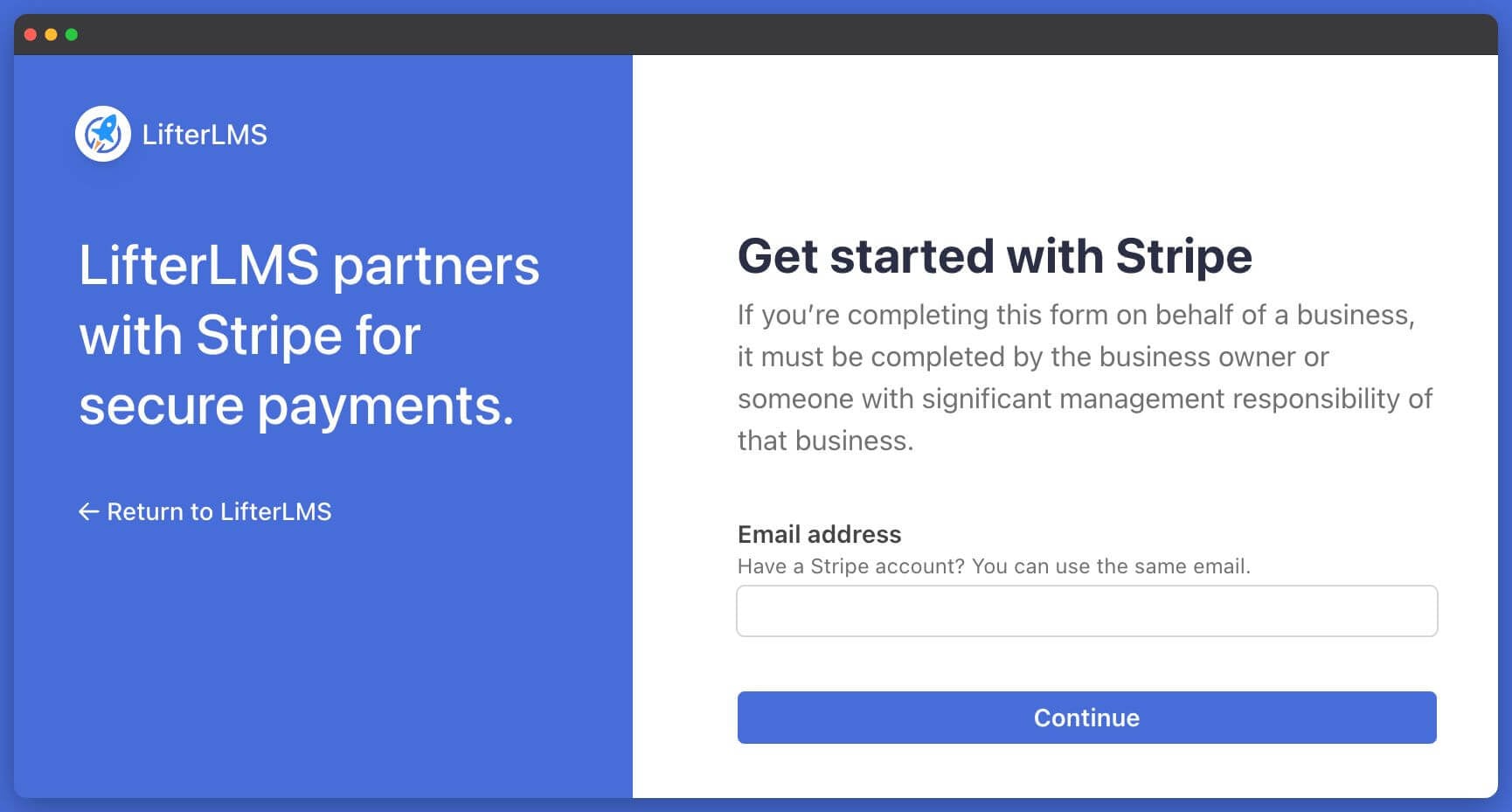 LifterLMS Stripe connect with Stripe