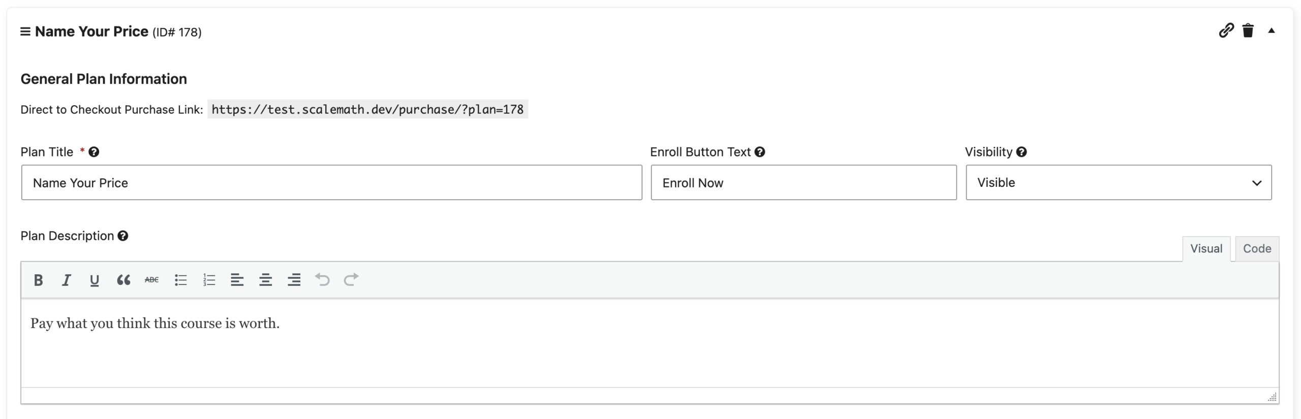 LifterLMS Name Your Price