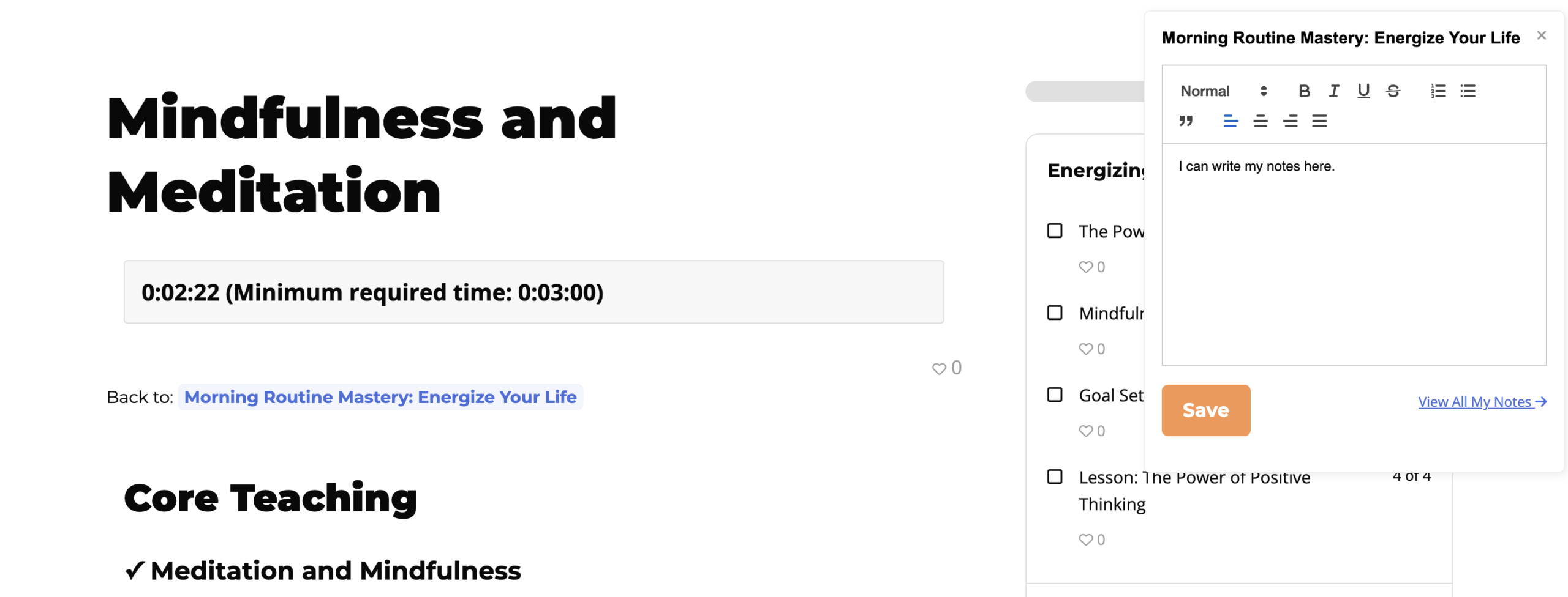 view notes in LifterLMS