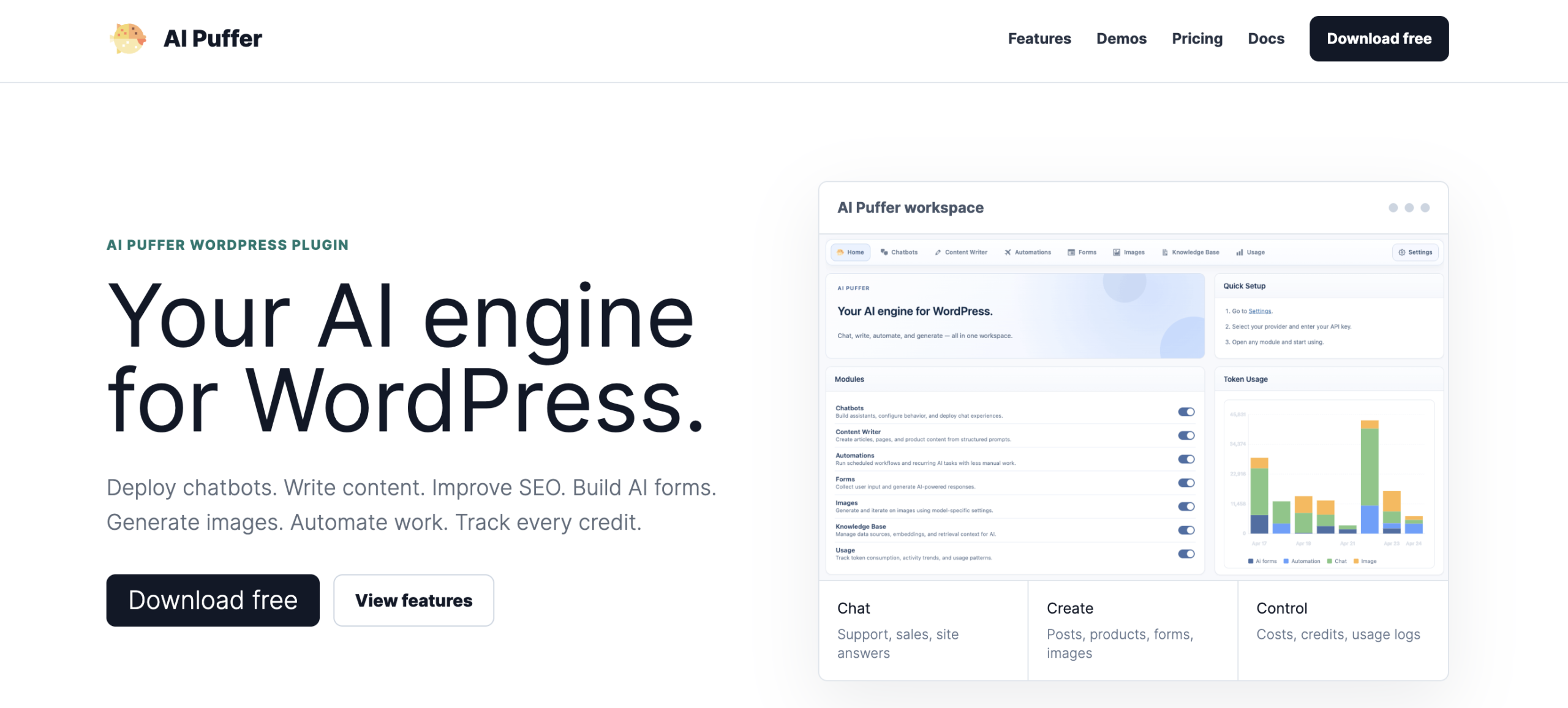 AI Puffer WordPress plugin